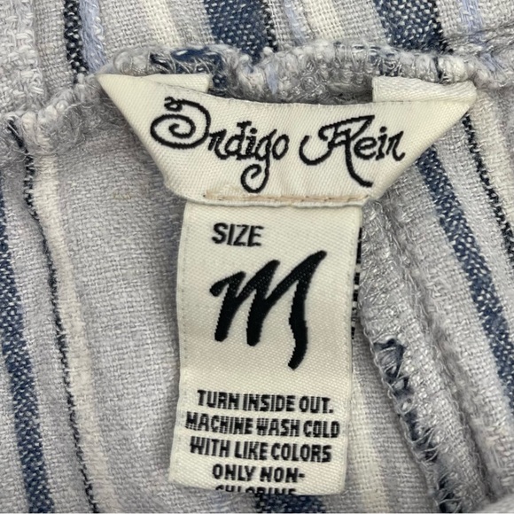 Indigo Rein Linen Blend Medium Beach Shorts Coastal Boho Chic Surfer Resortwear - Picture 3 of 15